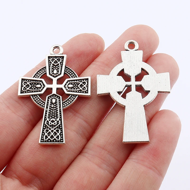 

20pcs Tibetan Silver Tone Large Knot Cross Gothic Celtic Religious Charms Pendants for DIY Necklace Making Findings