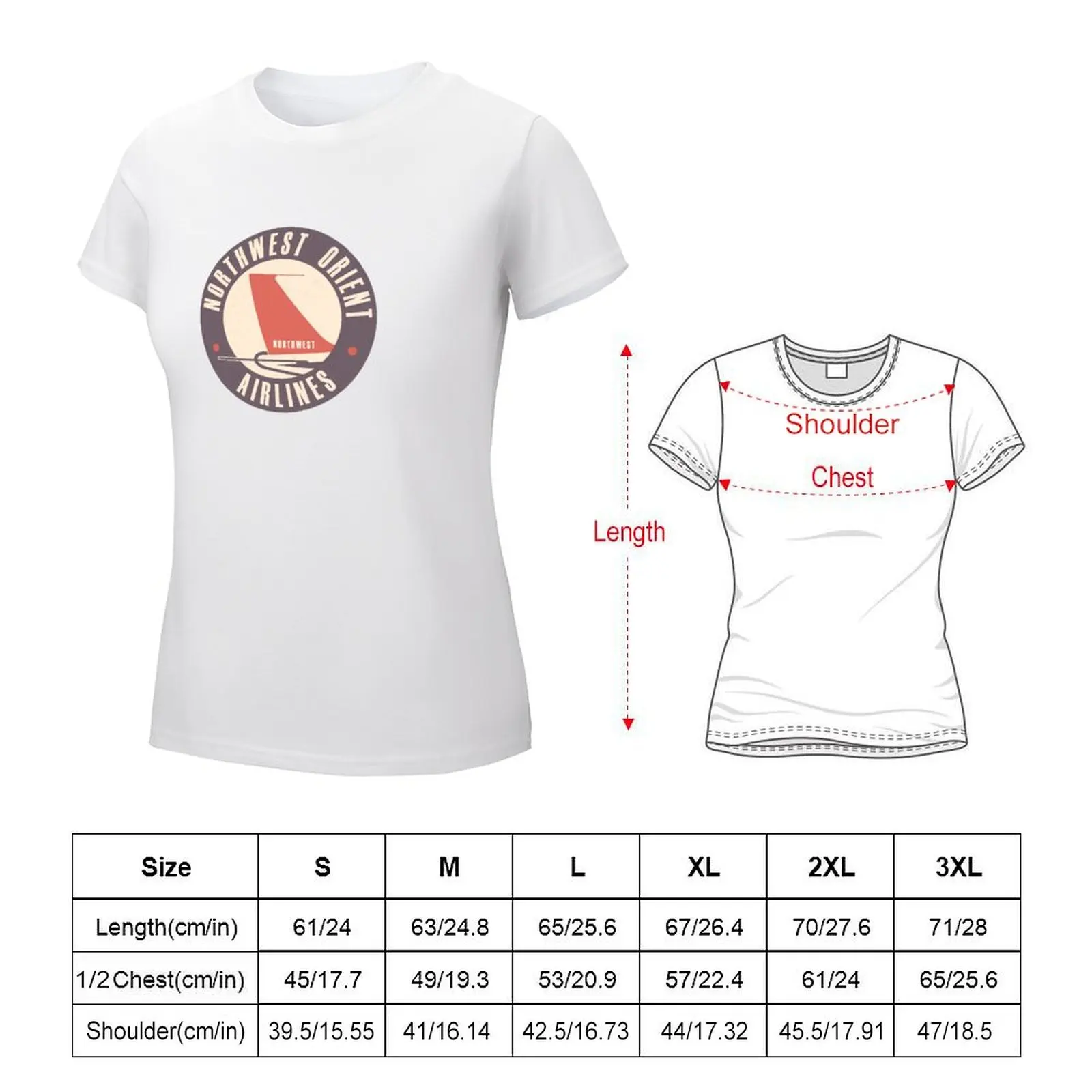 Retro Northwest airlines T-shirt Female clothing oversized cotton t shirts Women