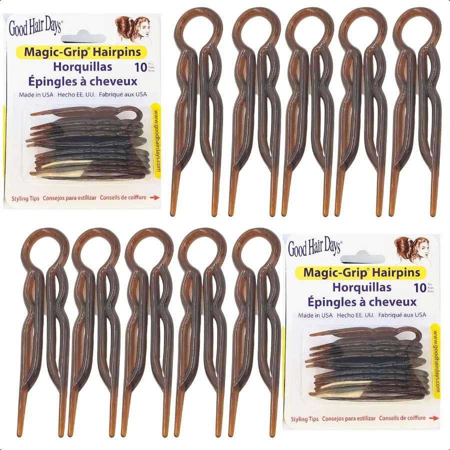 

Hair Pins 2 1 2 Plastic Ushaped Magic Grip Hairpins Strong Durable Pins For Fine Thick Long Hair Styling Accories Tortoise Shel