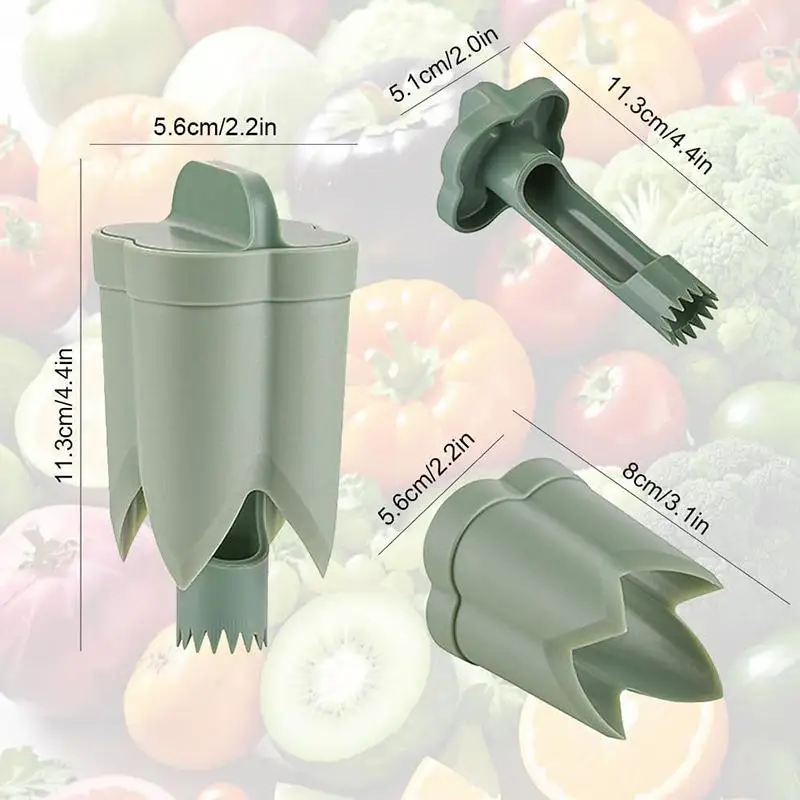 2-in-1 Fruit Pepper Corer Color Pepper Corer Seed Removing Tool Portable Kitchen Utensil Reusable Fruit Vegetable Coring Tool