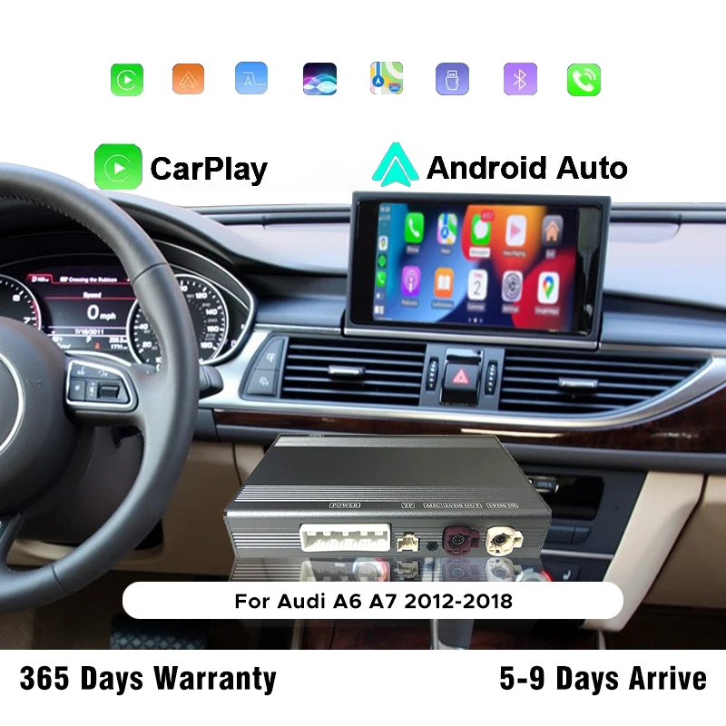 

Wireless CarPlay Android Auto Interface For Audi A6 A7 S6 S7 2012-2018|DVD Player Mirror Link AirPlay Navigation Plug and Play