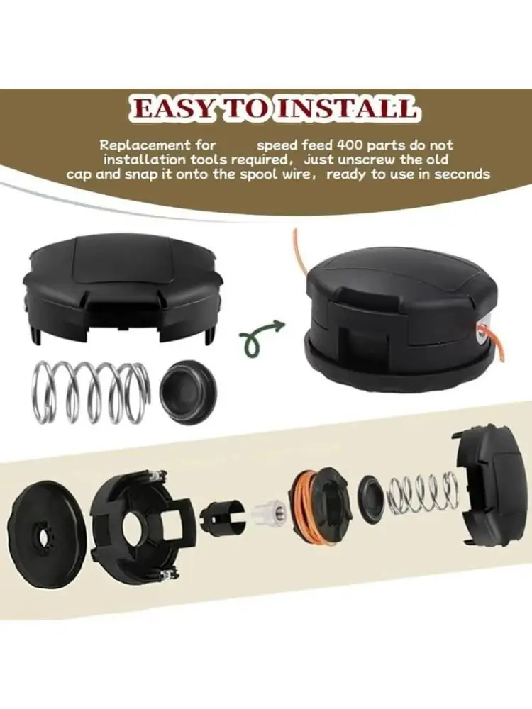 

G6KF 2Pcs X472000070 Head Trimmer Speed Feed Cap and Spring Set Replacement