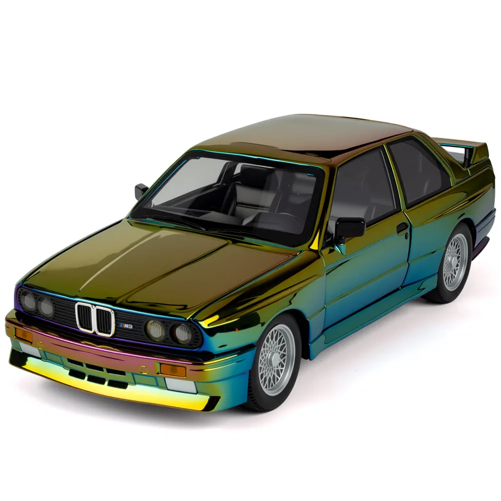 รถโมเดลโลหะผสม M3 E30 ขนาด 1:24 แบบจำลองสมจริง พร้อมเสียงและไฟ มีระบบดึงหลัง ของสะสม ของเล่นเด็ก ของขวัญ