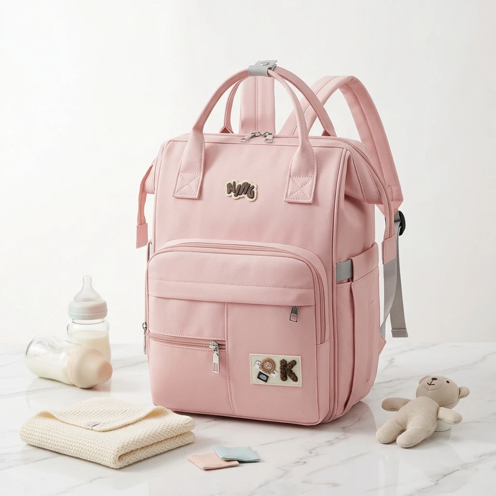 Premium Waterproof Maternity Bag with Advanced Organizer Durable Comfortable High Quality Pink Professional Baby Essentials Dual
