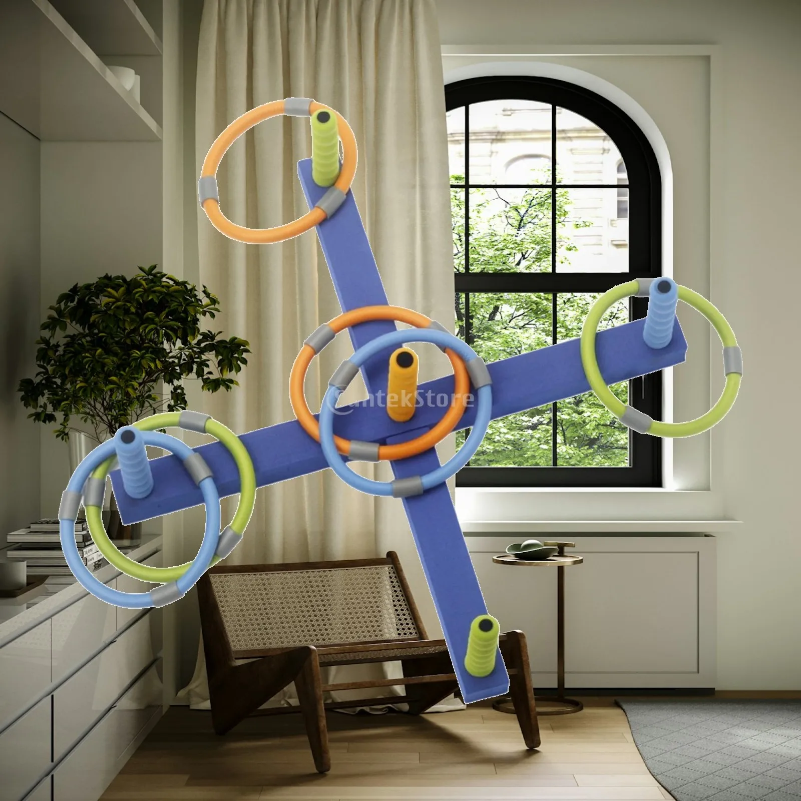 Interactive Ring Toss Playset Educational EVA Material Lawn Yard Game for Kids Family Indoor Outdoor