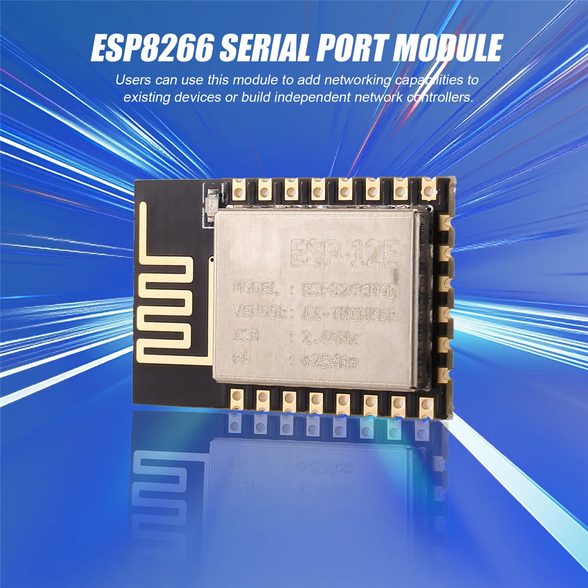 ESP-12E Módulo Completo Porta Serial, ESP8266, 802.11B, G, Wi-Fi, SOC, Módulo Portátil