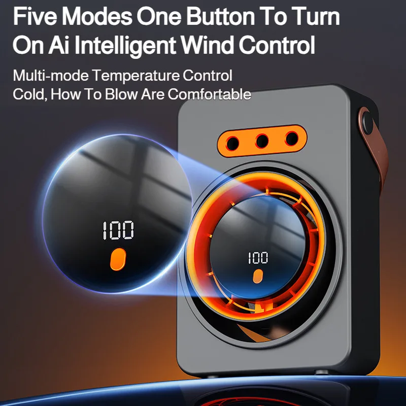 Digital Display Desk Humidifier Fan USB Rechargeable Multifunction Portable Office Desktop Wall Mount Use
