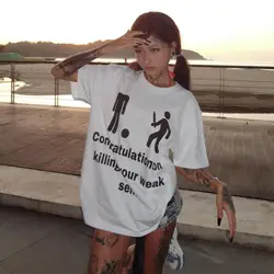 Tawaaiw Fuuny Print T Shirt Women Clothes Korean Fashion Streetwear Loose Y2k Gothic Tees Shirt Femme Summer Tops Grunge Aesthe