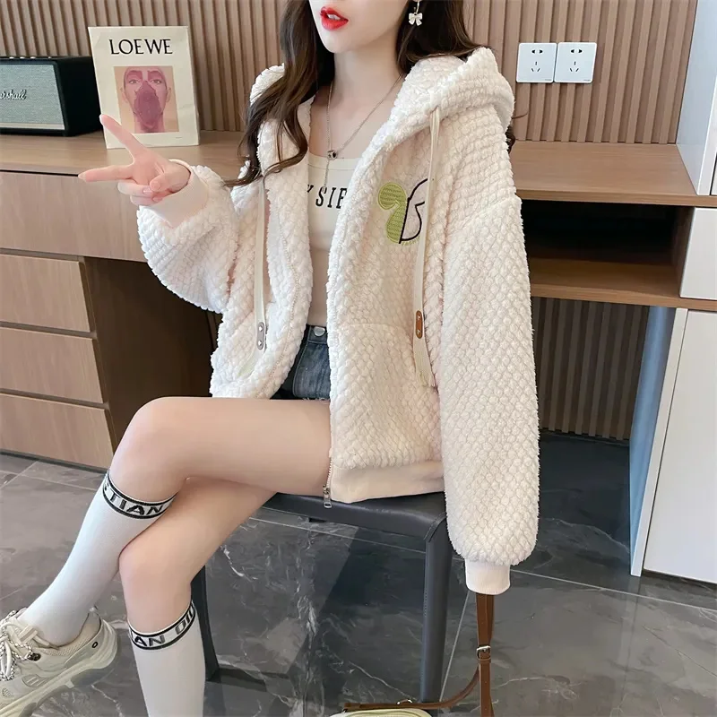 Double Sided lamb Wool Jacket For Women Woolen Coat New Female Autumn Winter Loose Cardigan Jackets Feminine Lamb Wool Overcoat