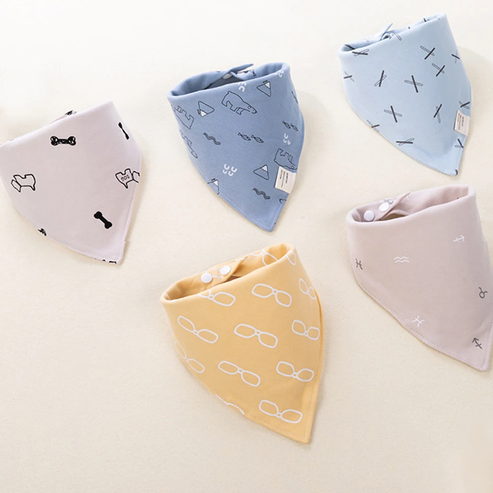 

5 PCS/Lot Baby Bibs Bandana Cotton Burp Cloths Newborn Infant Toddler Girl Boy Wipes Bib Scarf Colorful Saliva Fashion Patterns