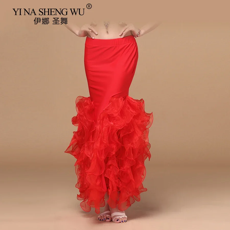 

Женский костюм для танца живота, женская юбка для танца живота, юбка «рыбий хвост» с бедрами, сексуальная юбка с запахом для танца живота, танцевальная одежда для выступлений, новинка