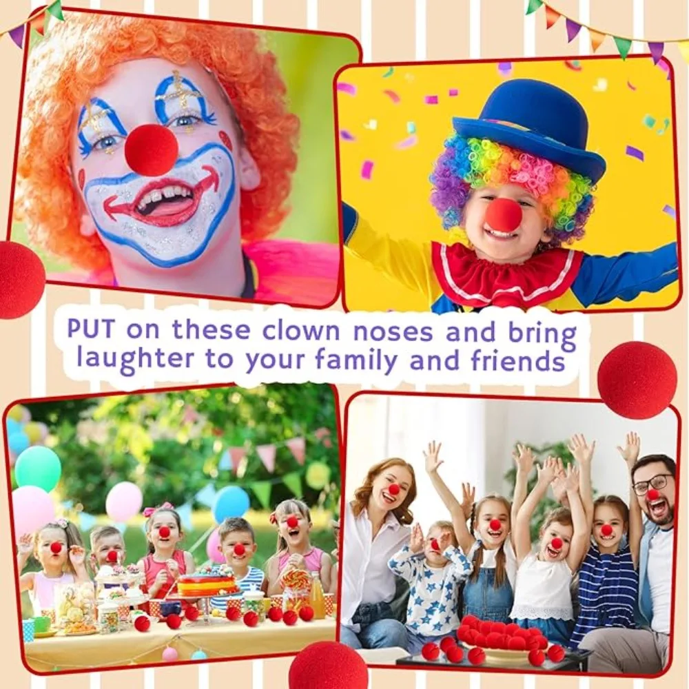 1-300Pcs Rot Lustige Clown Nase Schaum Schwamm Ball Nase für Cosplay Kostüm Requisiten Zirkus Leistung Halloween party Decor Liefert – Detail 2
