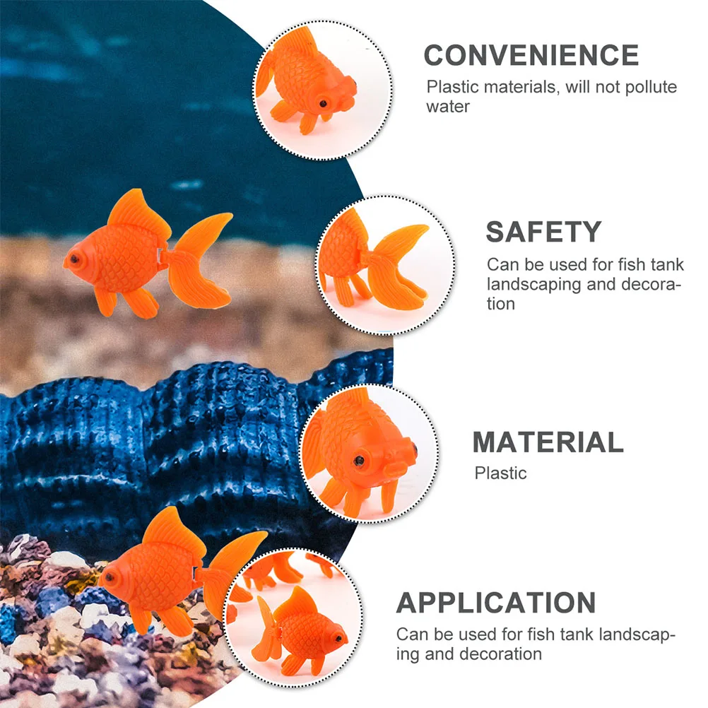 

50 Pcs Simulated Goldfish Decoration for Fish Tank Aquarium Decors Small Statue Artificial Floating Durable Realistic Pet