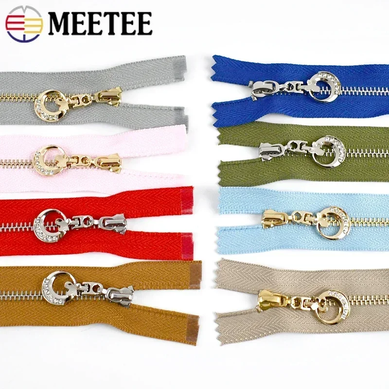 2/5Pcs Meetee 3# Metal Zippers for Sewing 40/50/60/70CM Backpack Open-End Zipper Jacket Clothes Zips Repair Closure Accessories