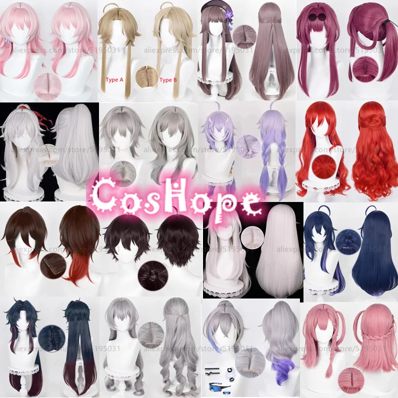 Cosplay del 7 de marzo Herta Kafka Jing Yuan Trailblazer Bailu Himeko Blade Pela Tingyun Dan Heng Pelucas de lobo plateado