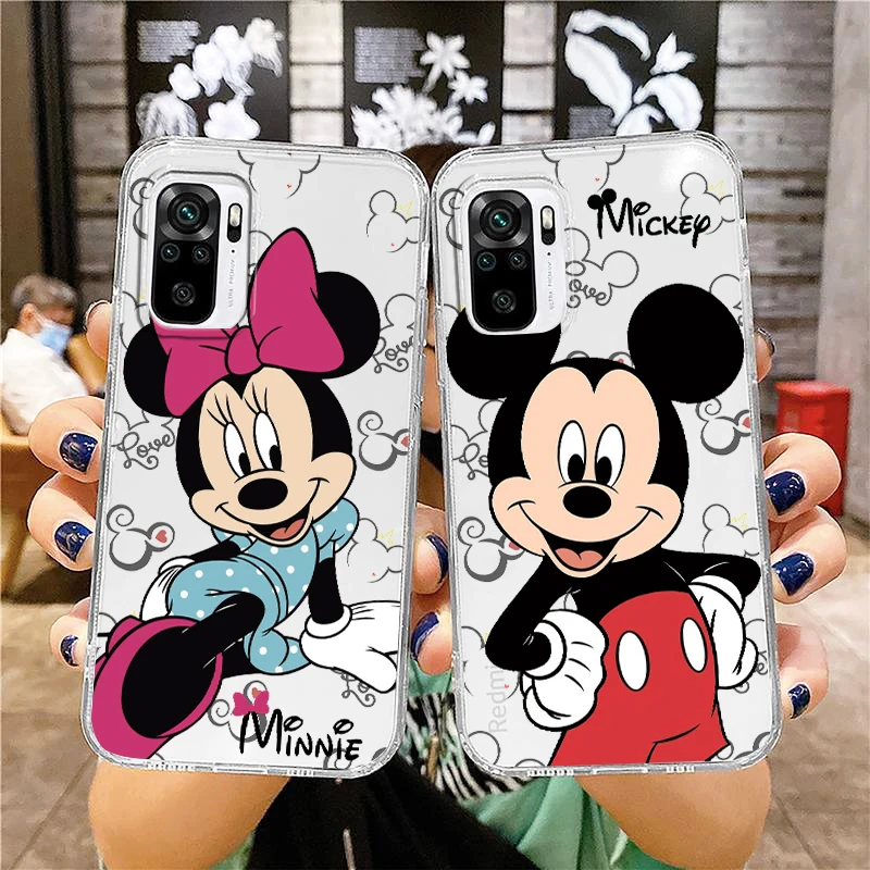 

Disney Mickey Mouse Minnie Transparent Phone Case For Xiaomi Redmi Note 12 11E 11S 11 11T 10 10S 9 9T 9S 8 8T Pro Plus 5G