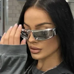 Future Technology Oriented Sunglasses Personalized Concave Shaped Sunglasses Cool Punk Style Sunglasses Gafas De Sol Mujer