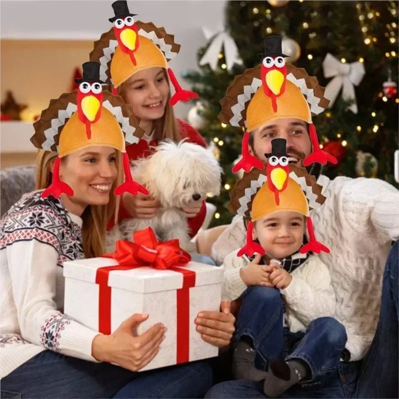 Funny Carnival Chicken Leg Hat Christmas Thanksgiving Decoration Turkey Hat Adult Carnival Hat Party Festive Cap Funny Hats