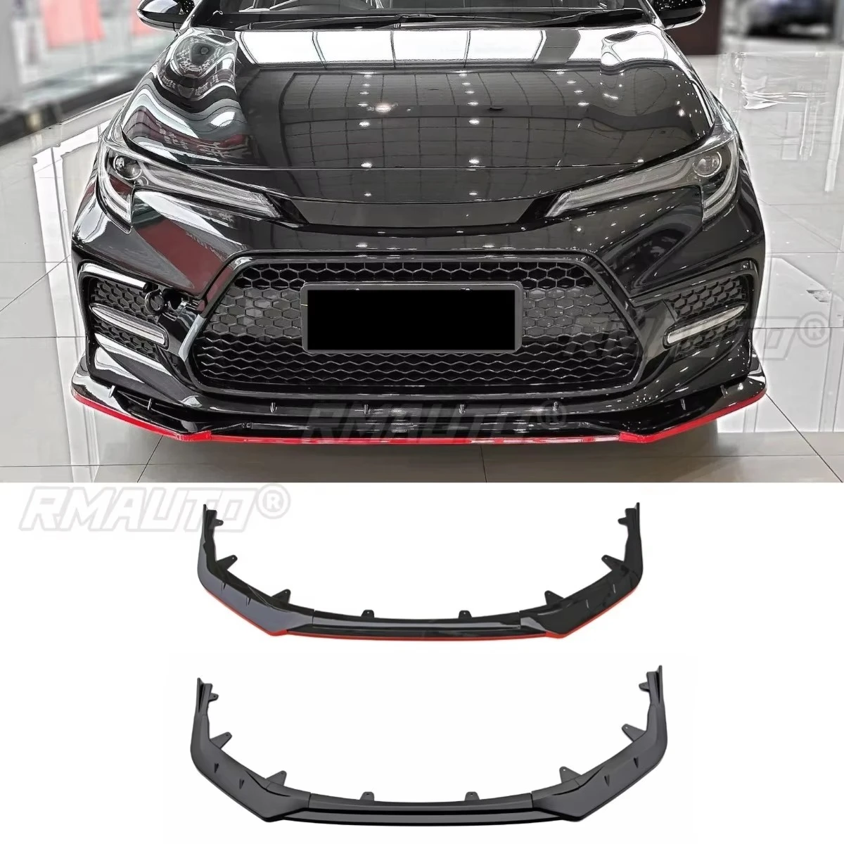 Car Front Bumper Lip Diffuser Spoiler Glossy Black Modification Part for Toyota LEVIN 2021 Bumper Protector Car Accessories