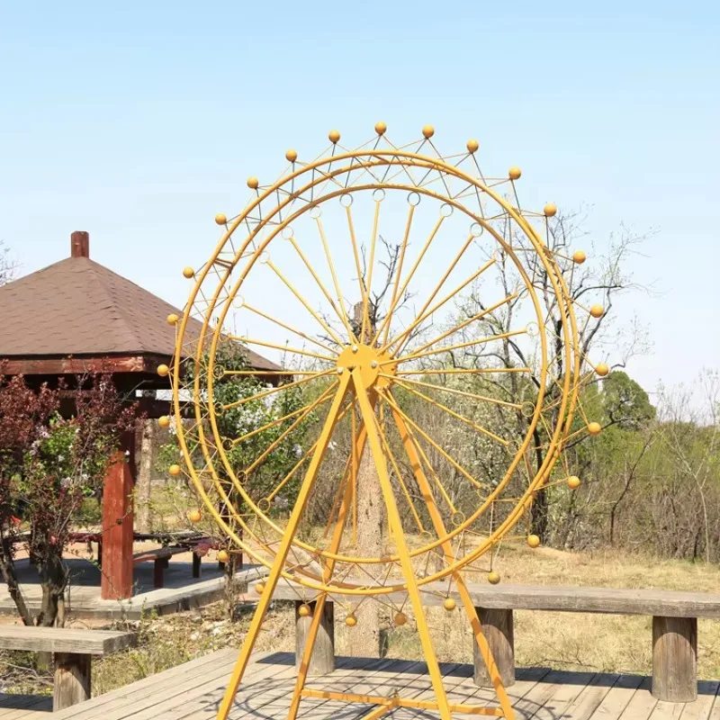 Factory retro wrought iron mini ferris wheel creative sky wheel unique design metal crafts