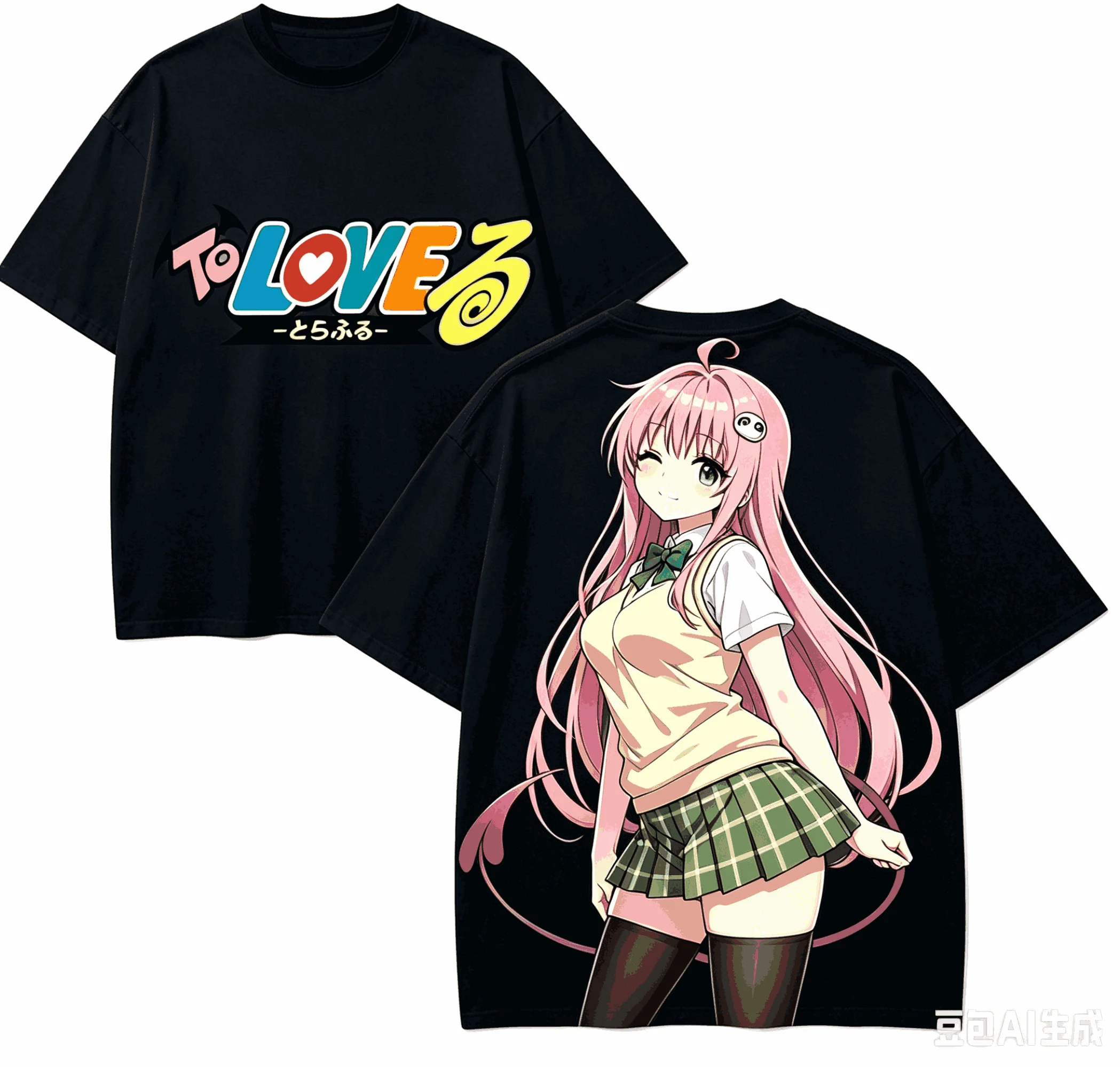 To LOVE-Ru Anime Lover T-shirt Harajuku Cotton New Model High Street Retro Fashion Unisex Oversized hot product Classic Couples