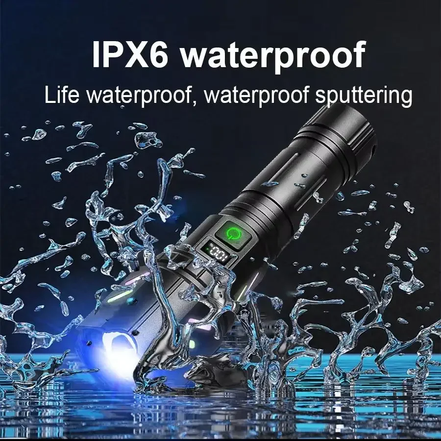 Dual-lens high-intensity flashlight with charging function, ultra-bright ignition, zoom feature for long-range visibility