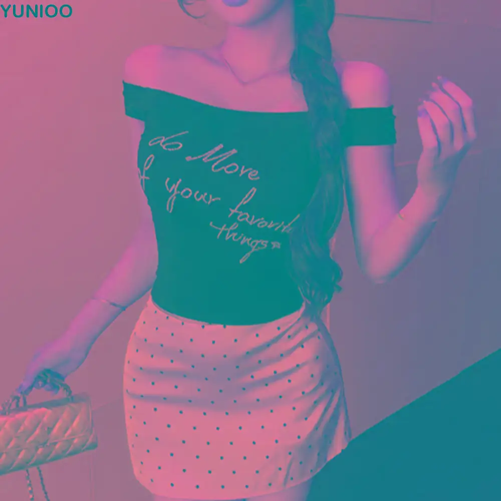 

Stylish Ins Off Shoulder Crop Top Slim Fit Sweet Rhinestone T-shirt Female Clothing Bottoming Shirt Women Female