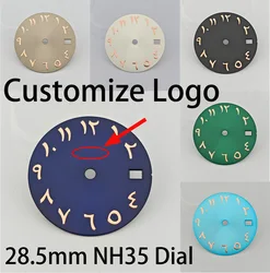 28.5mm Watch Dial NH35 Dial Arabic Numeral Dial Custom DIY LOGO Laser Printed Watch Accessories Suitable For NH35/NH36 Movement