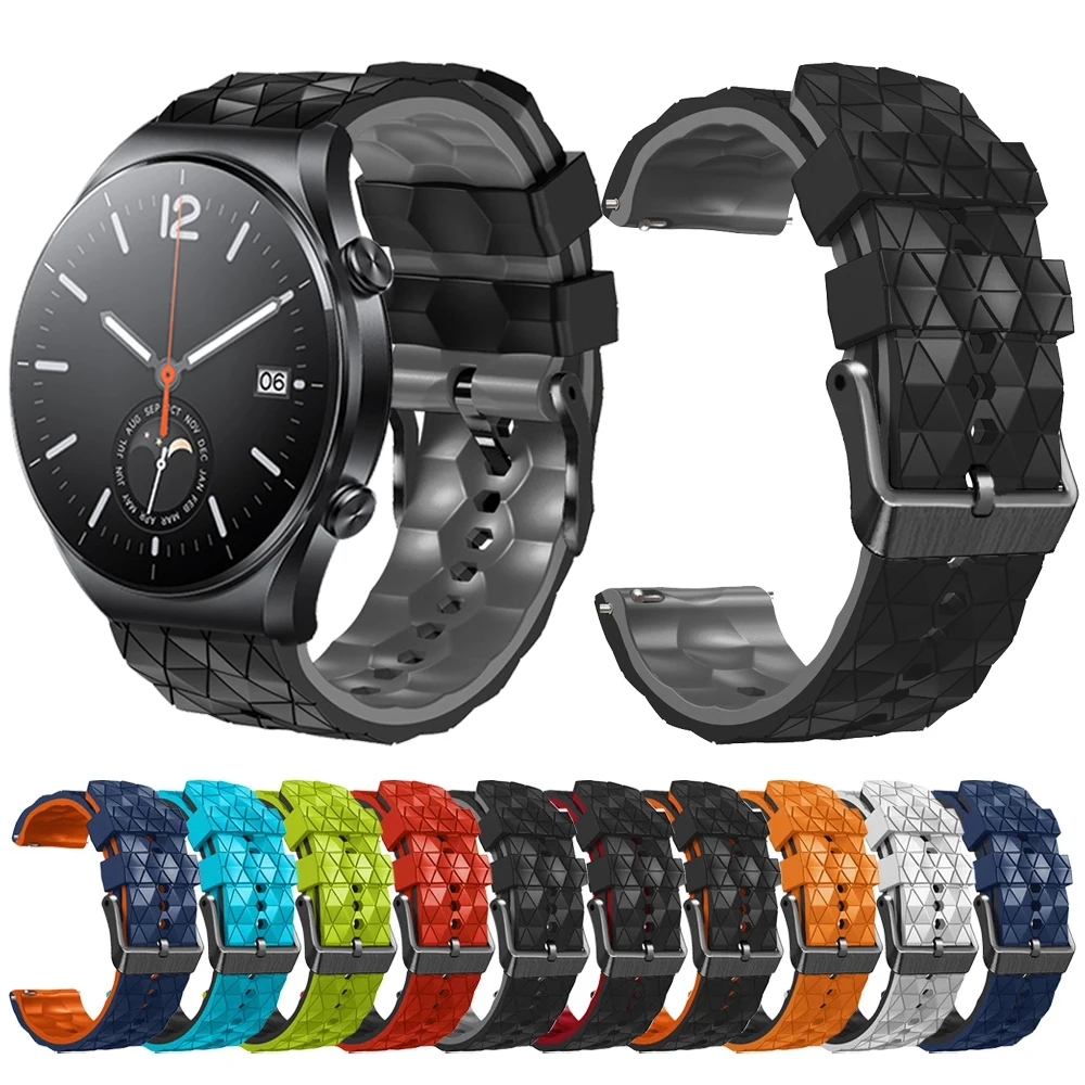 22mm Silicone Futebol Padrão Banda Para Xiaomi MiWatch S1 Correia Cor Ativa Sports Edition Pulseira Pulseira Pulseira
