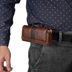 Cow Leather Belt Clip Case Men Waist Bag Holder For Samsung Galaxy Z Fold 7 6 5 4 3 5G Fold7 Fold6 Fold5 Fold4 Holster Pouch