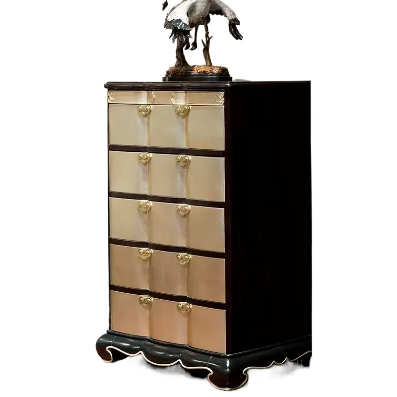 European solid wood chest, four-bucket storage locker, French style, furniture c