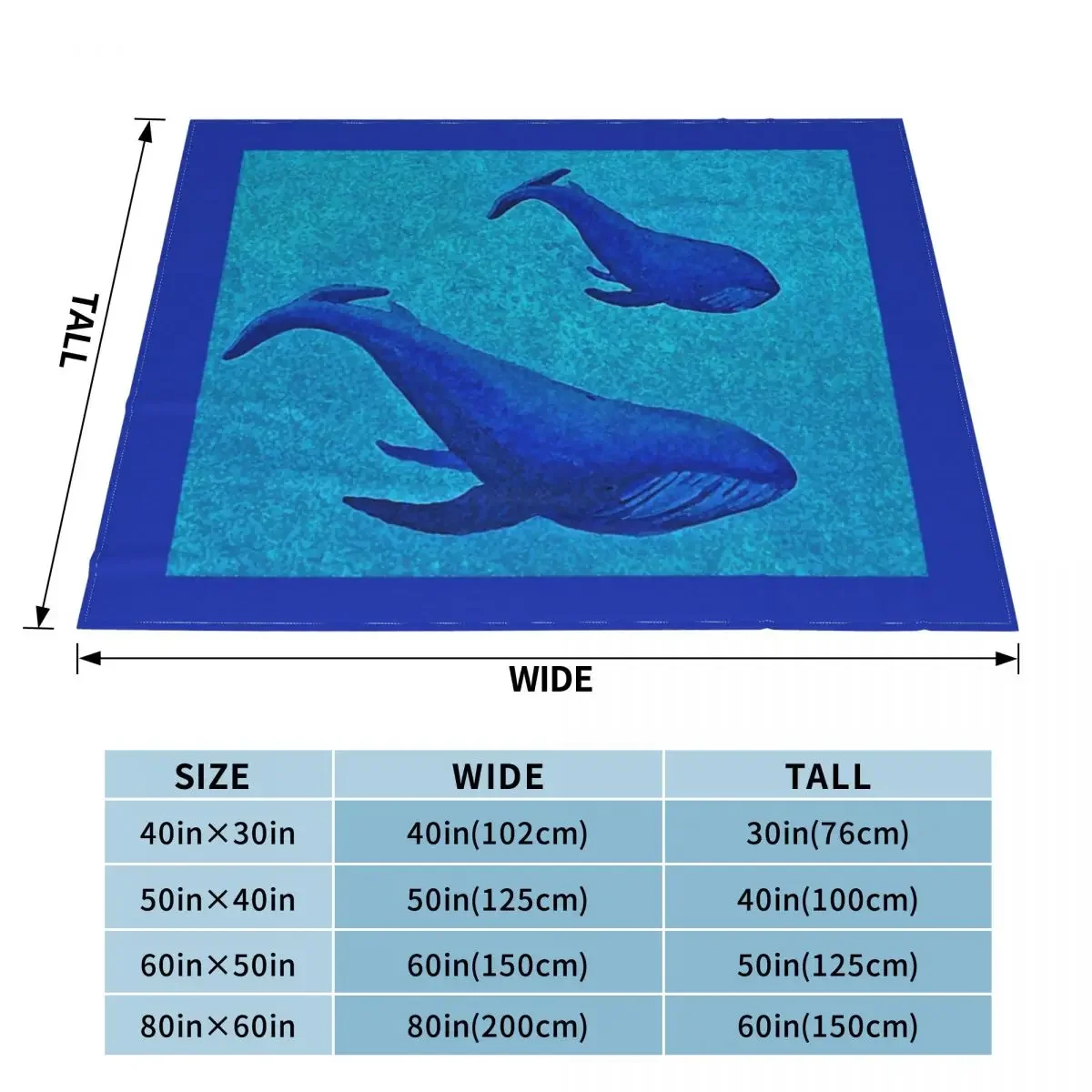 Water Blot Blue Whale Mother and Baby Throw Blanket bed plaid Summer valentine gift ideas Blankets