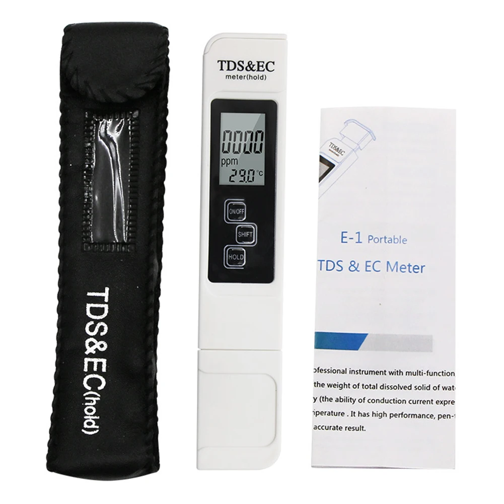 Pool Testing Water Quality Tester 152*30mm 1PC ABS Blue Digital LCD Fish Pond Leather Case Temp Test Meter Pen