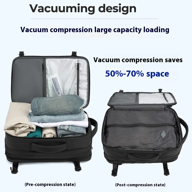 Vacuum compression backpack for men, expandable backpack with dry wet separation, anti-theft computer backpack, short distance b