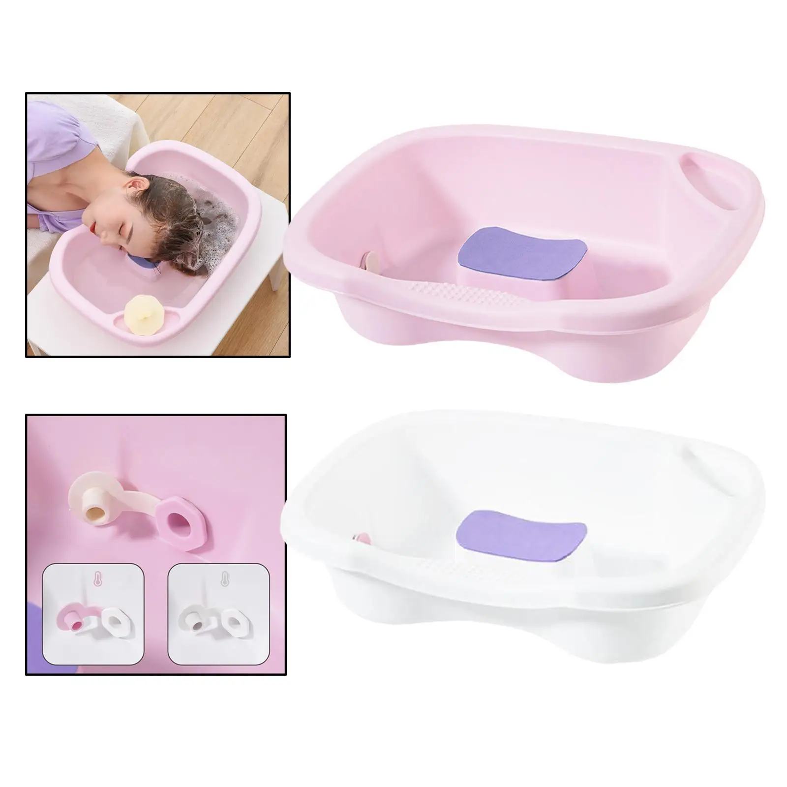 Portable Bedside Shampoo Basins with Tube for Hair Washing Disabled Patient
