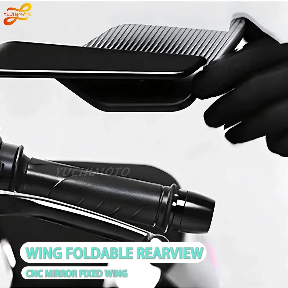 Universal Adjustable Rearview Rear View Mirrors For MONSTER 400 620 695 696 750 795 796 Foldable Blade-Shaped Rearview Mirror