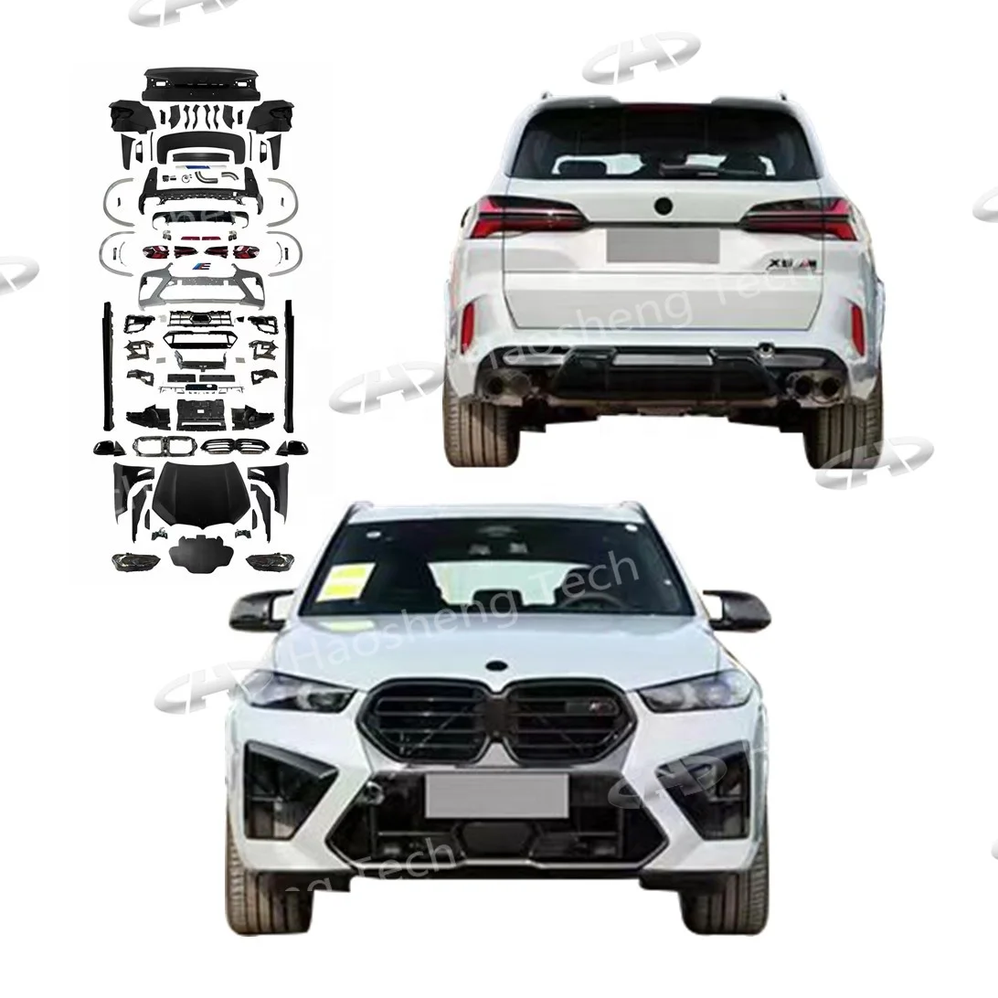 ضبط نموذج X5 E70 ترقية إلى 2024 X5M F95 G05Lci تصميم قديم إلى مصدات السيارة الجديدة الشفاه العلوي لسيارات Bmw X5 2006-2013 طقم الجسم