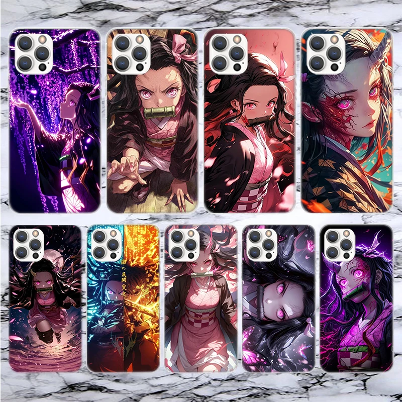 Kamado Nezuko Demon Slayers Soft Phone Case For iPhone 16 15 14 13 12 11 Pro Max X XR XS 7 Plus 8 + SE 16Max Pattern Customized