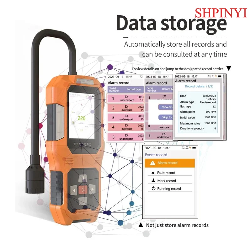 Aikesi Rilevatore di fughe di gas esplosivo (combustibile) portatile ad alta sensibilità JLY-CP100 con sensore flessibile