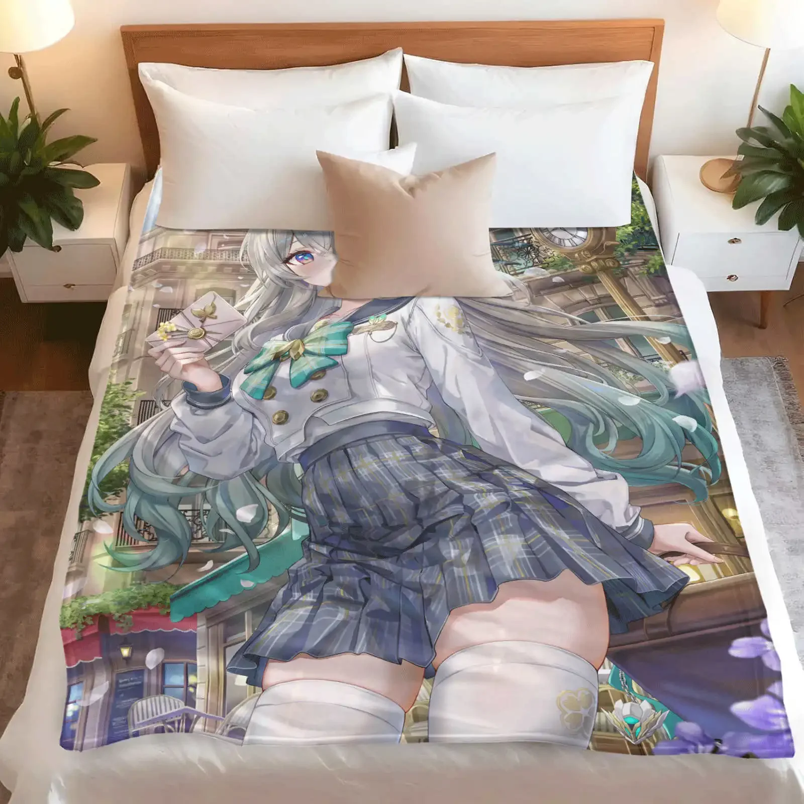 Cartoon Firefly Flannel Blanket Cover Summer Soft Anime Honkai Star Rail Blanket Multifunctional Decor Home Universal Blankets