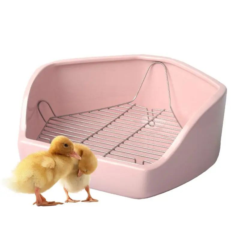 

Small Pet Corner Toilet Cage Litter Box Small Animal Toilet Pan Pentagon Shape Animal Litter Box With Removable Wire Pet Litter