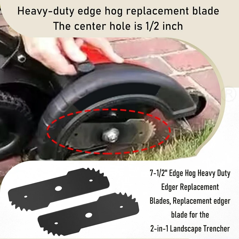 5 Pcs 7-1/2-Inch Edge Hog Heavy-Duty Edger Blade Compatible For Black Decker LE750, LE710, LE760 Replace EB-007