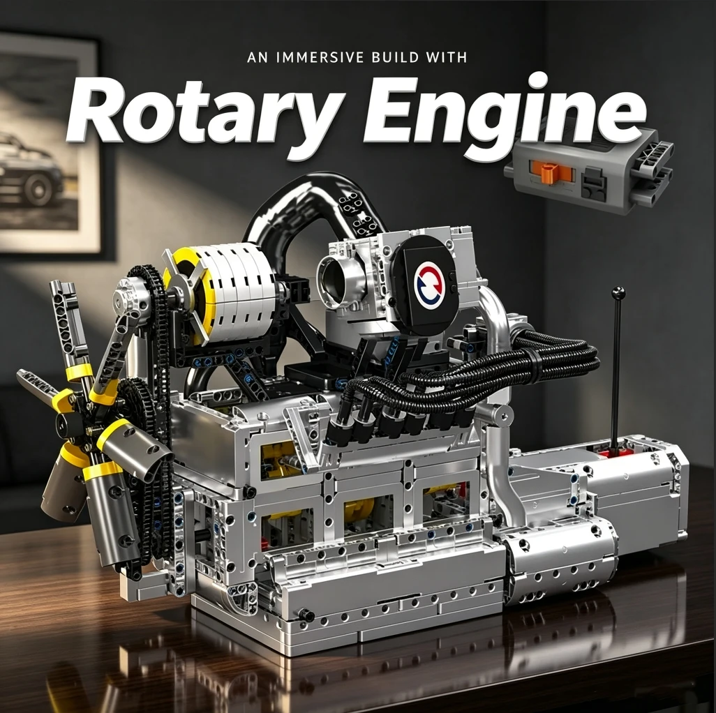 Mould King 10214 Technical Car Engine Toys The Motorized Rotary Piston Engine Building Block Brick Set Kids Christmas Gift