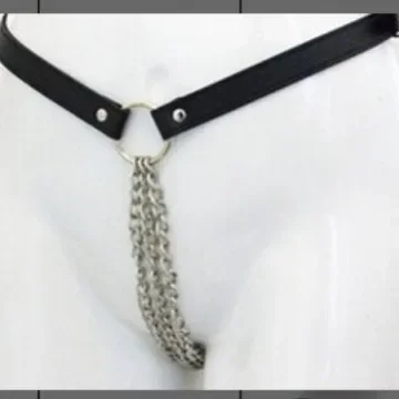 Juego sexual de coqueteo para adultos, accesorios exóticos, ropa interior de juego de rol, lencería Sexy, cinturón de castidad, pantalones de cadena de cuero PU para mujer