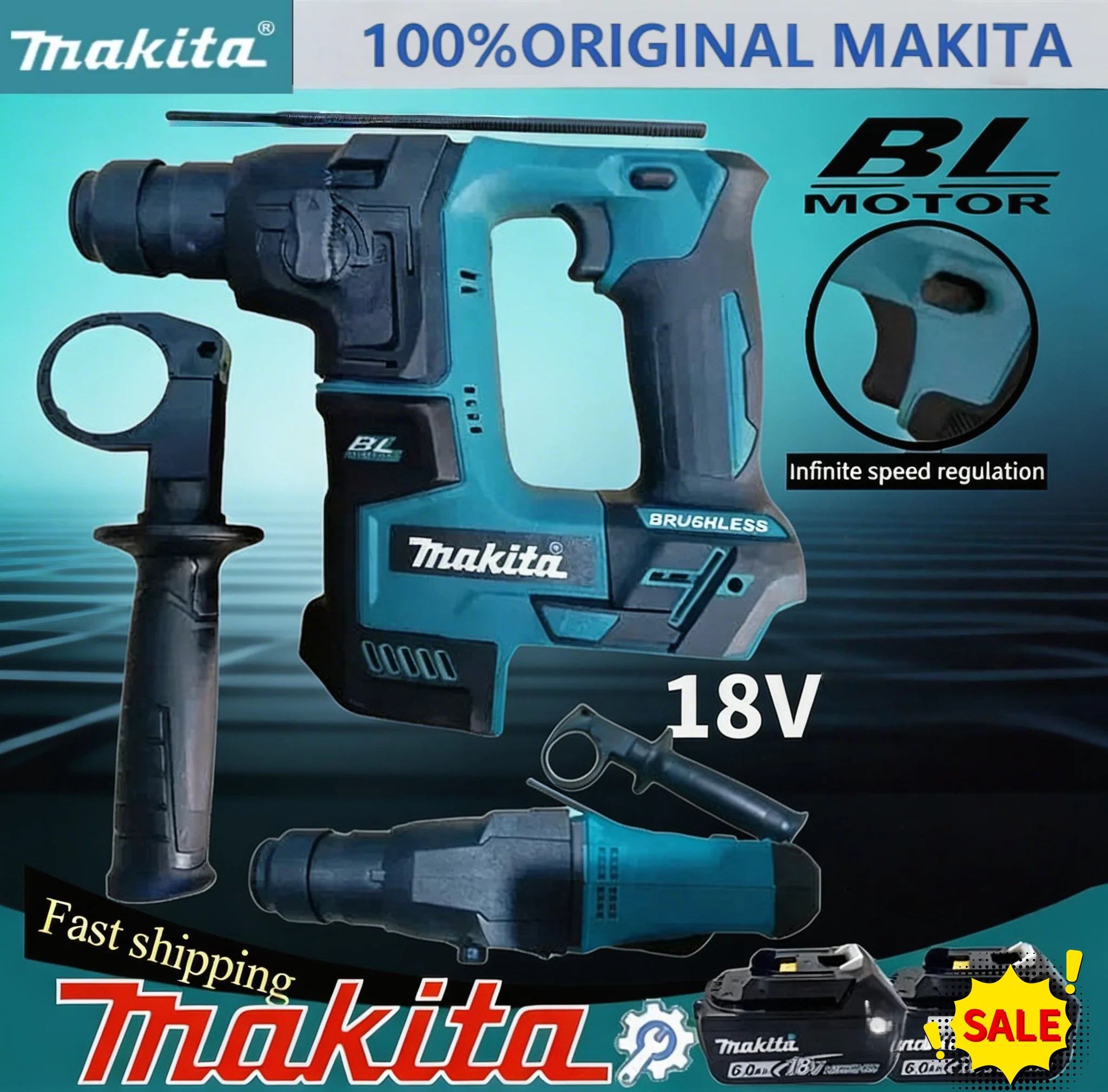 

Makita 18V Brushless Cordless Electric Hammer Drill, High Power Power Tool (Bare Tool Only)