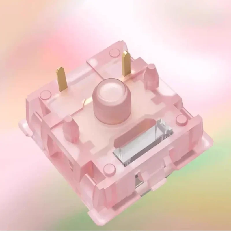 Outemu Silent Peach V3 Switch Mechanical Keyboard Linear Switches Lightguide Pole 5Pin Hot swap PA66 Pre Lubed POM 21mm spring
