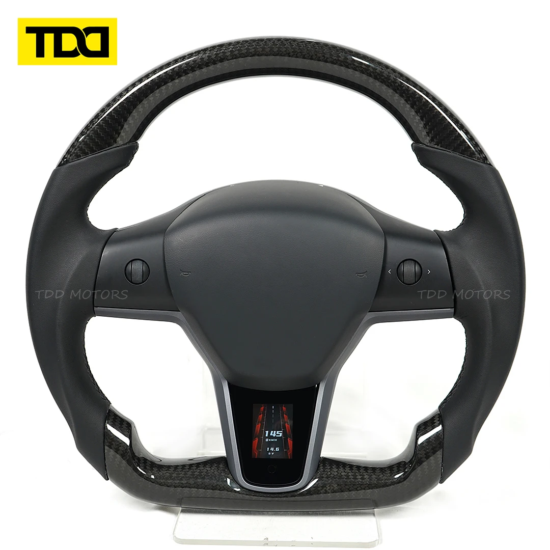 TDD Steering Wheel Smart Trim LCD Display for Tesla Model 3 Model Y  Multi-function Touch Screen Display APP Easy Control