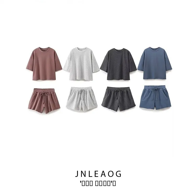 

JNLEAOG Весенний новый женский модный дизайн ort Sve Fce Толстовка с эффектом ожидания Ребристые orts Повседневный комплект спортивной одежды