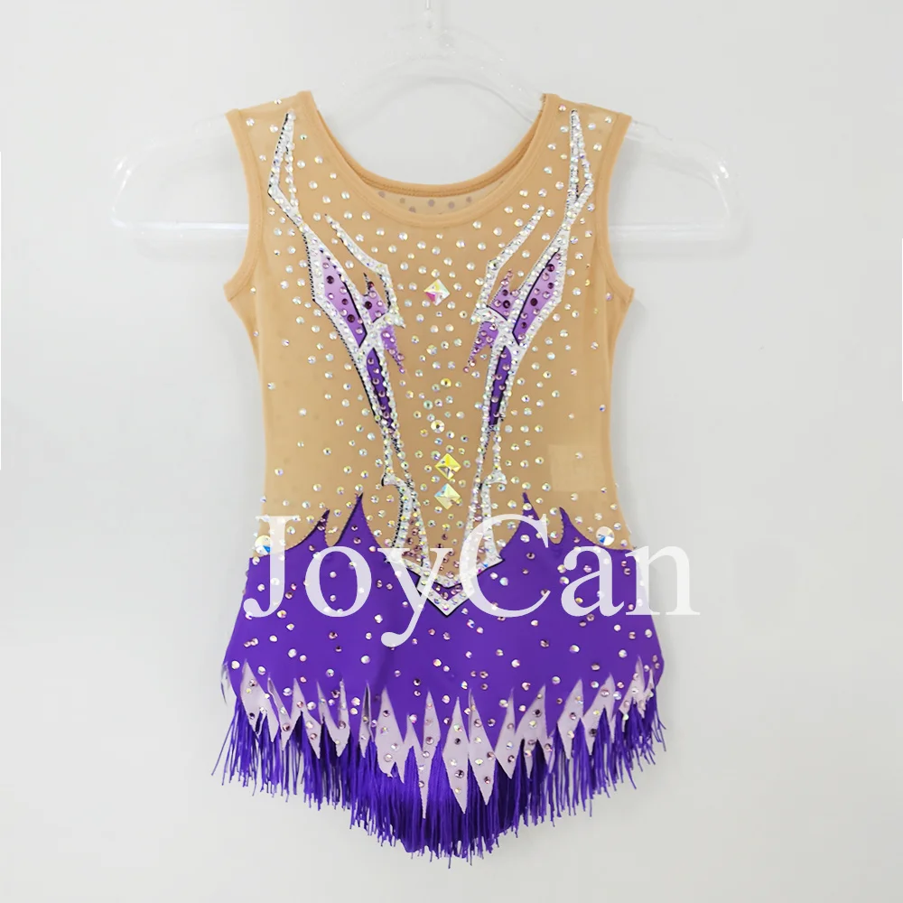 JoyCan Rhthmic Gymnastics Leotards Girls Women Purple Spandex Elegancki strój do tańca na zawody