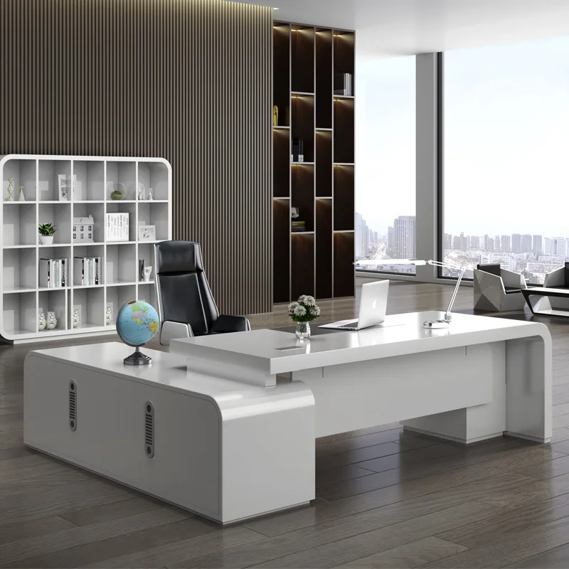

LBZ13 Modern Design Office Desk With Storage Cabinet Ceo Director Boss Executive Desk Manager Executive Office Furniture